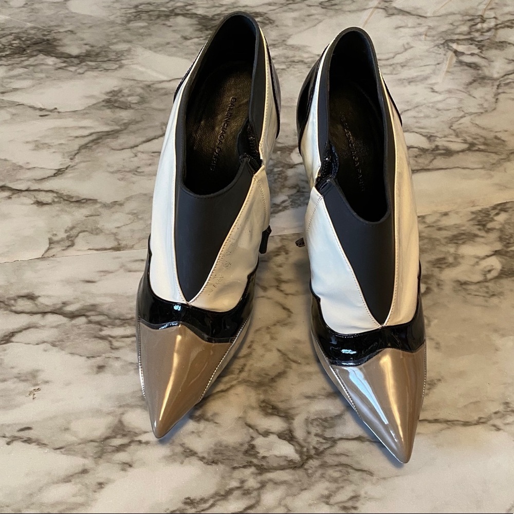 Balenciaga Black/White Stiletto Booties - Picture 3 of 8